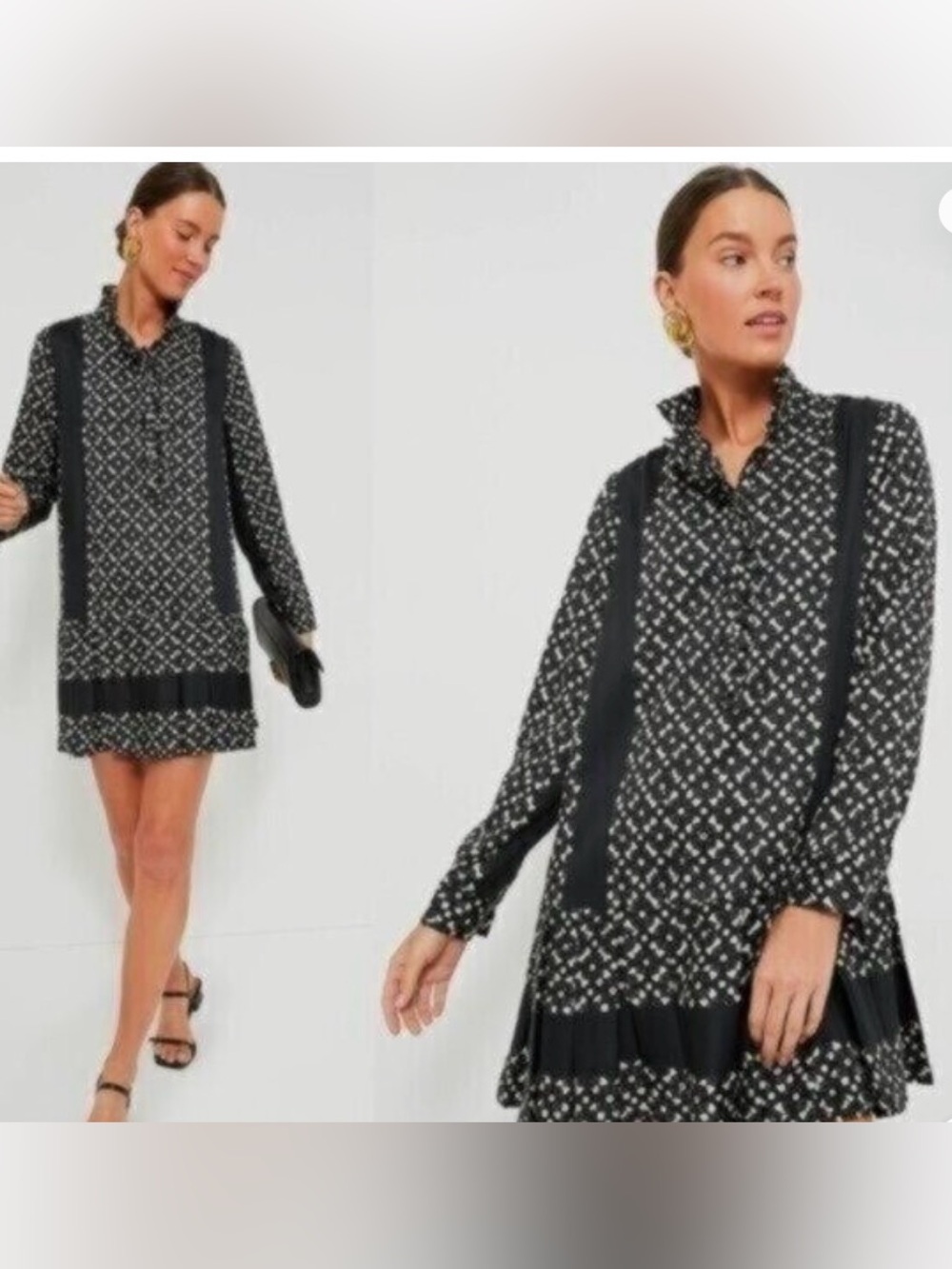Tuckernuck Black & White Patterned Mini Dress